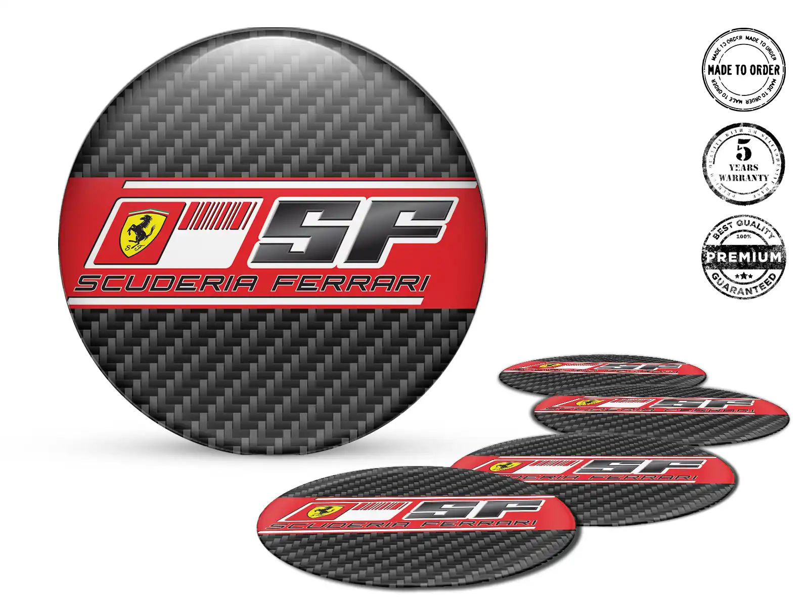 Ferrari Pegatina de Rueda Estilo Logos de Cúpula de Lujo